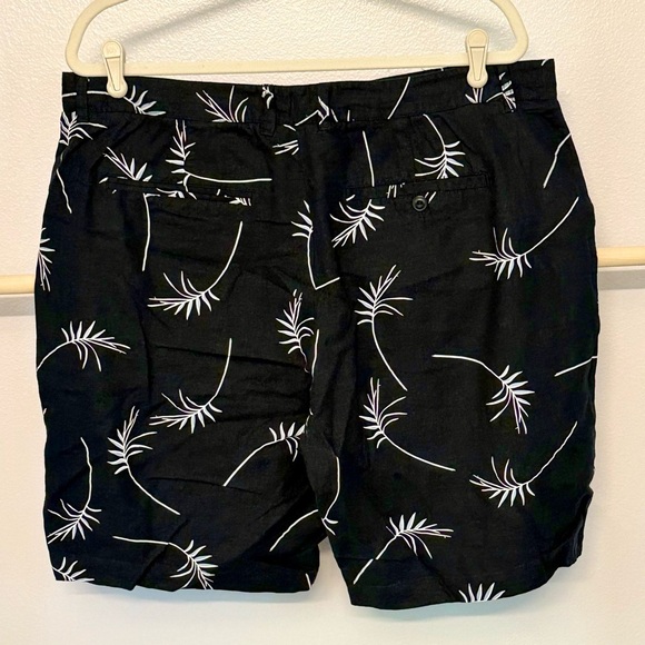 NWT Magaschoni Men’s Linen Blend Navy Print Shorts Size 36 - Picture 2 of 9